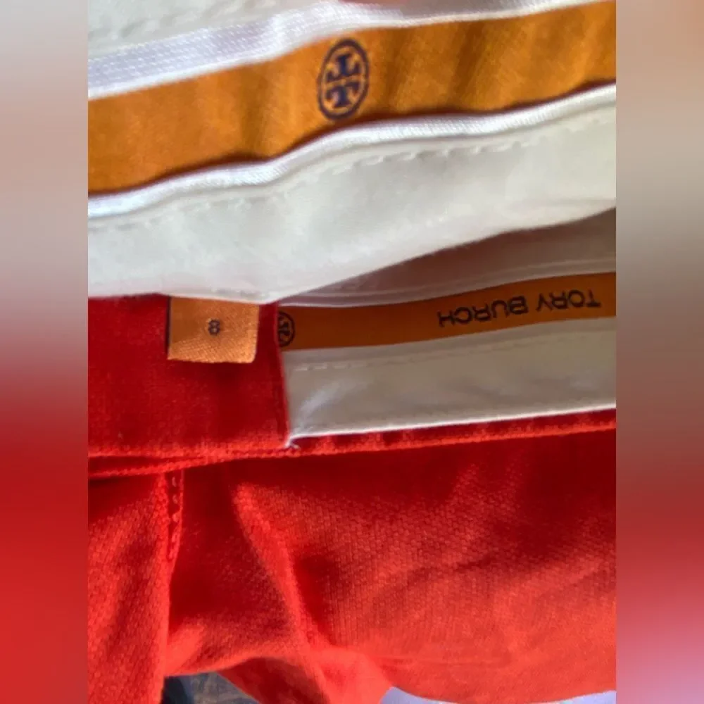 Tory Burch Burnt Red-Orange Orange Cotton Shorts Size 8